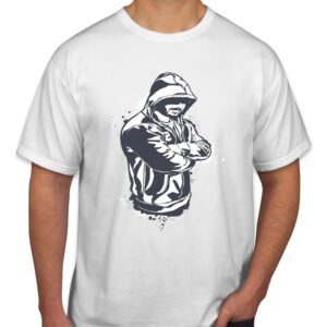 Wearing Hoodie T-Shirt