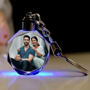 Octagonal Crystal Keychain