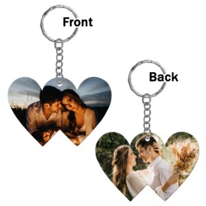 Double Heart Polymer Keychain