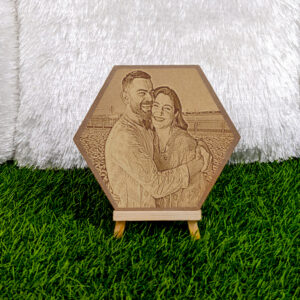 Engraved Hexagon MDF