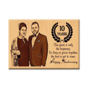 10th Anniversary Engraved Wooden Plaque