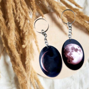 Moon Phase Couple's Keychain