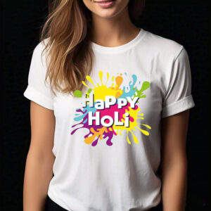 Happy Holi  Vibrant Printed T-Shirt