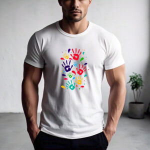 Colorful Handprint Holi T-Shirt