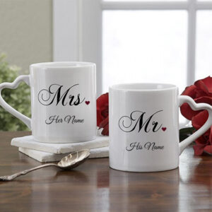 Mr. & Mrs. Heart Handle Mug Set