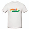 Republic Day tricolor T-shirt with Indian flag brush design and Ashoka Chakra